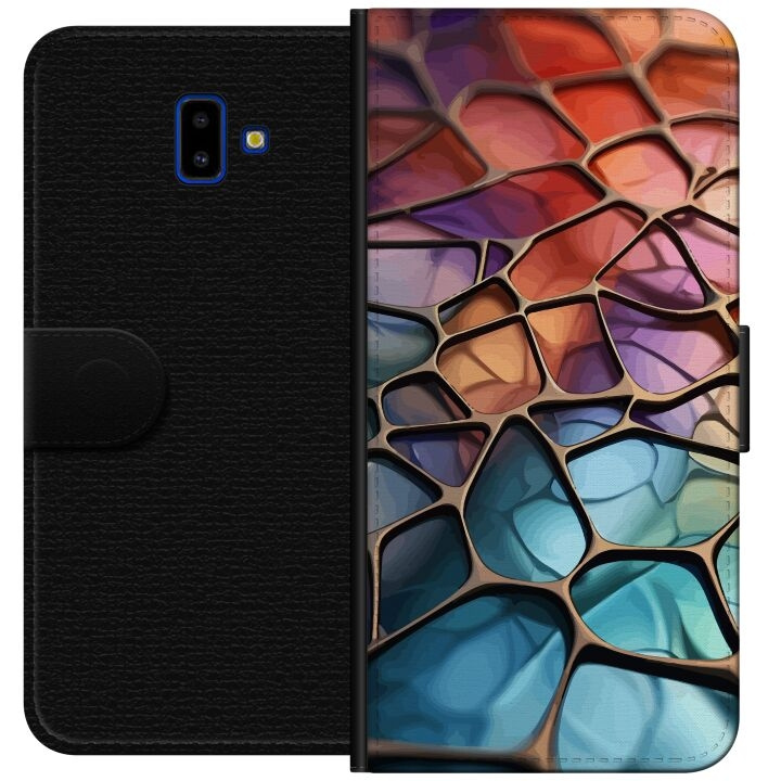 Portemonnee-hoesje voor Samsung Galaxy J6+ met Metallic patroon ontwerp in de groep SMARTPHONE & TABLETS / Mobielbescherming / Samsung bij TP E-commerce Nordic AB (A60507)