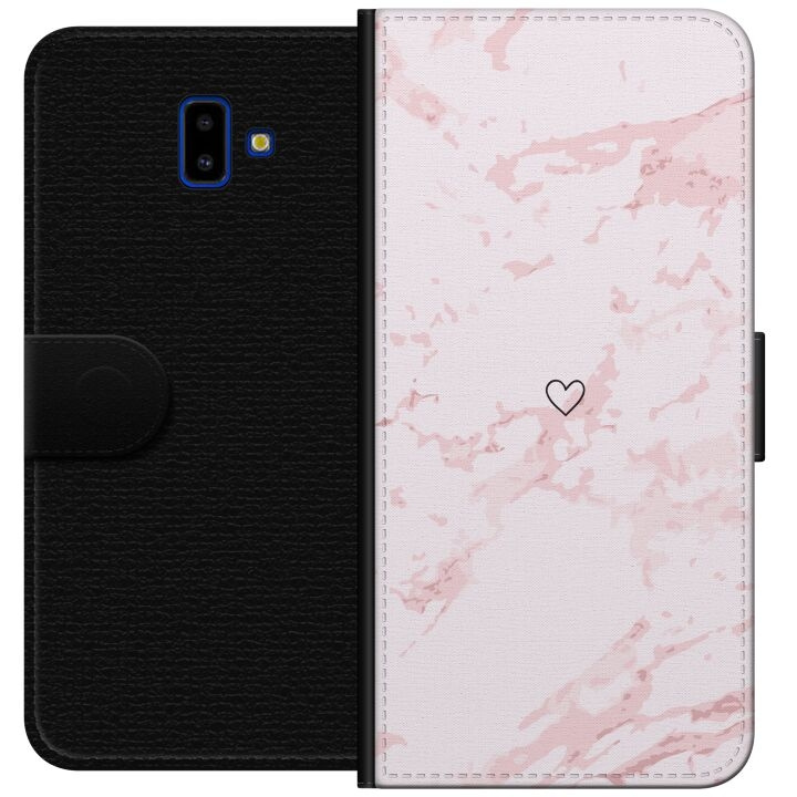 Portemonnee-hoesje voor Samsung Galaxy J6+ met Roze Hart ontwerp in de groep SMARTPHONE & TABLETS / Mobielbescherming / Samsung bij TP E-commerce Nordic AB (A60520)