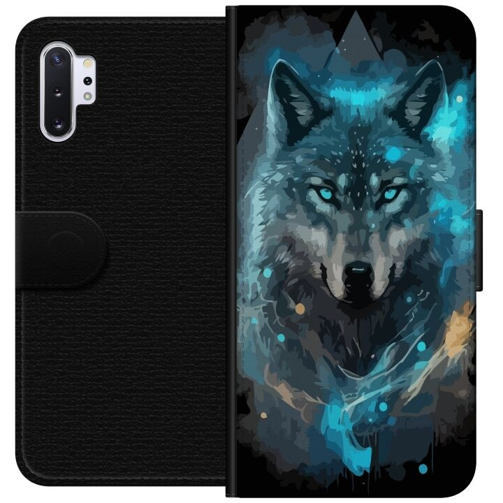 Portemonnee-hoesje voor Samsung Galaxy Note10+ met Wolf ontwerp in de groep SMARTPHONE & TABLETS / Mobielbescherming / Samsung bij TP E-commerce Nordic AB (A60583)