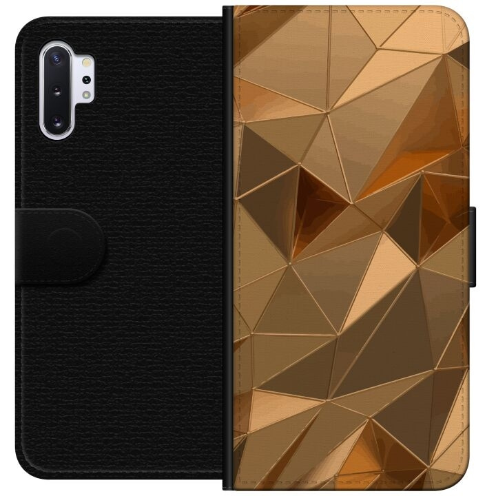 Portemonnee-hoesje voor Samsung Galaxy Note10+ met 3D Goud ontwerp in de groep SMARTPHONE & TABLETS / Mobielbescherming / Samsung bij TP E-commerce Nordic AB (A60602)