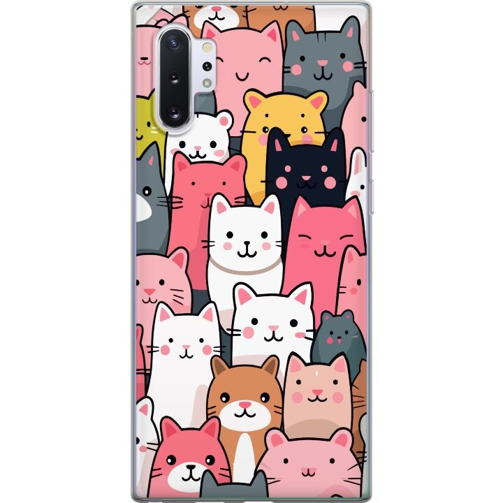 Mobiele hoes voor Samsung Galaxy Note10+ met Kattenpatroon ontwerp in de groep SMARTPHONE & TABLETS / Mobielbescherming / Samsung bij TP E-commerce Nordic AB (A60613)