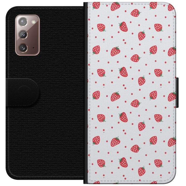 Portemonnee-hoesje voor Samsung Galaxy Note20 met Aardbeien ontwerp in de groep SMARTPHONE & TABLETS / Mobielbescherming / Samsung bij TP E-commerce Nordic AB (A60649)