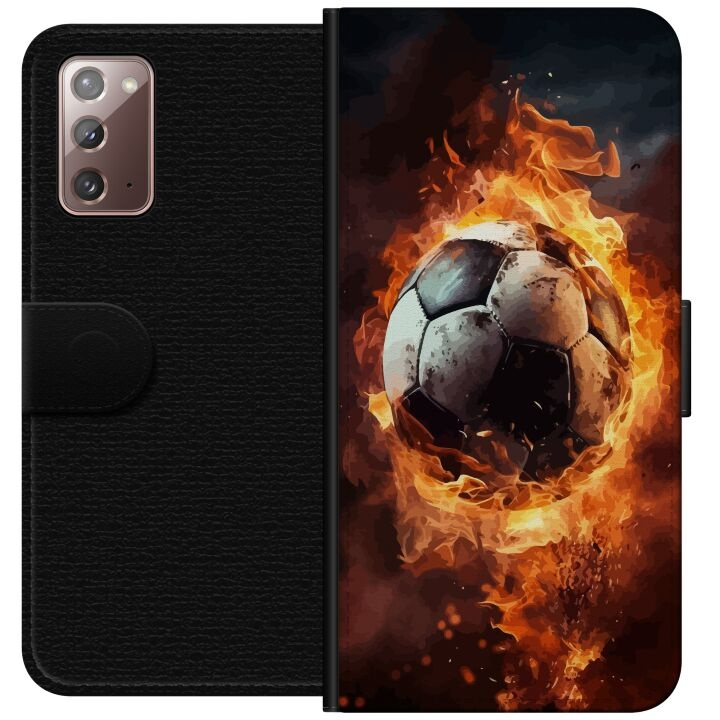 Portemonnee-hoesje voor Samsung Galaxy Note20 met Voetbal ontwerp in de groep SMARTPHONE & TABLETS / Mobielbescherming / Samsung bij TP E-commerce Nordic AB (A60653)