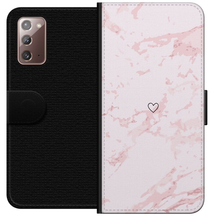 Portemonnee-hoesje voor Samsung Galaxy Note20 met Roze Hart ontwerp in de groep SMARTPHONE & TABLETS / Mobielbescherming / Samsung bij TP E-commerce Nordic AB (A60655)