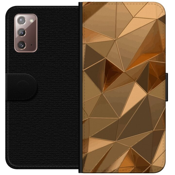 Portemonnee-hoesje voor Samsung Galaxy Note20 met 3D Goud ontwerp in de groep SMARTPHONE & TABLETS / Mobielbescherming / Samsung bij TP E-commerce Nordic AB (A60656)