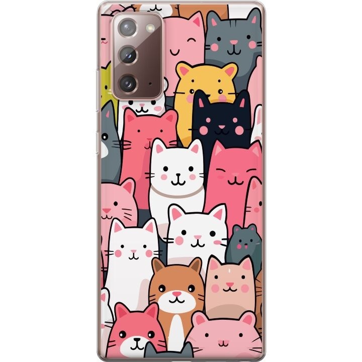 Mobiele hoes voor Samsung Galaxy Note20 met Kattenpatroon ontwerp in de groep SMARTPHONE & TABLETS / Mobielbescherming / Samsung bij TP E-commerce Nordic AB (A60667)