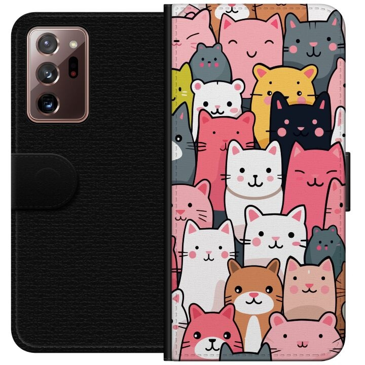 Portemonnee-hoesje voor Samsung Galaxy Note20 Ultra met Kattenpatroon ontwerp in de groep SMARTPHONE & TABLETS / Mobielbescherming / Samsung bij TP E-commerce Nordic AB (A60694)