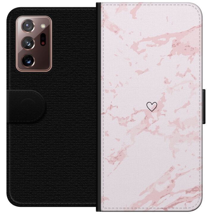 Portemonnee-hoesje voor Samsung Galaxy Note20 Ultra met Roze Hart ontwerp in de groep SMARTPHONE & TABLETS / Mobielbescherming / Samsung bij TP E-commerce Nordic AB (A60709)