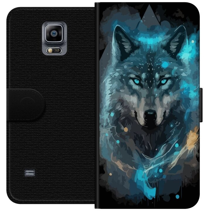 Portemonnee-hoesje voor Samsung Galaxy Note 4 met Wolf ontwerp in de groep SMARTPHONE & TABLETS / Mobielbescherming / Samsung bij TP E-commerce Nordic AB (A60745)