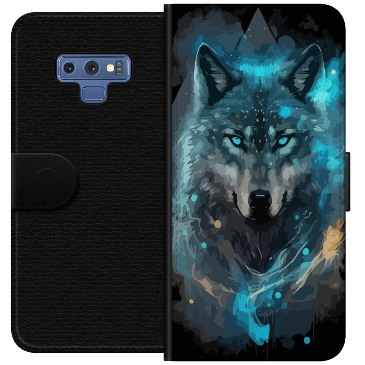 Portemonnee-hoesje voor Samsung Galaxy Note9 met Wolf ontwerp in de groep SMARTPHONE & TABLETS / Mobielbescherming / Samsung bij TP E-commerce Nordic AB (A60772)