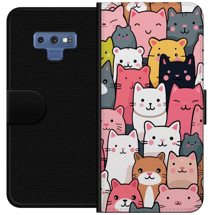 Portemonnee-hoesje voor Samsung Galaxy Note9 met Kattenpatroon ontwerp in de groep SMARTPHONE & TABLETS / Mobielbescherming / Samsung bij TP E-commerce Nordic AB (A60775)