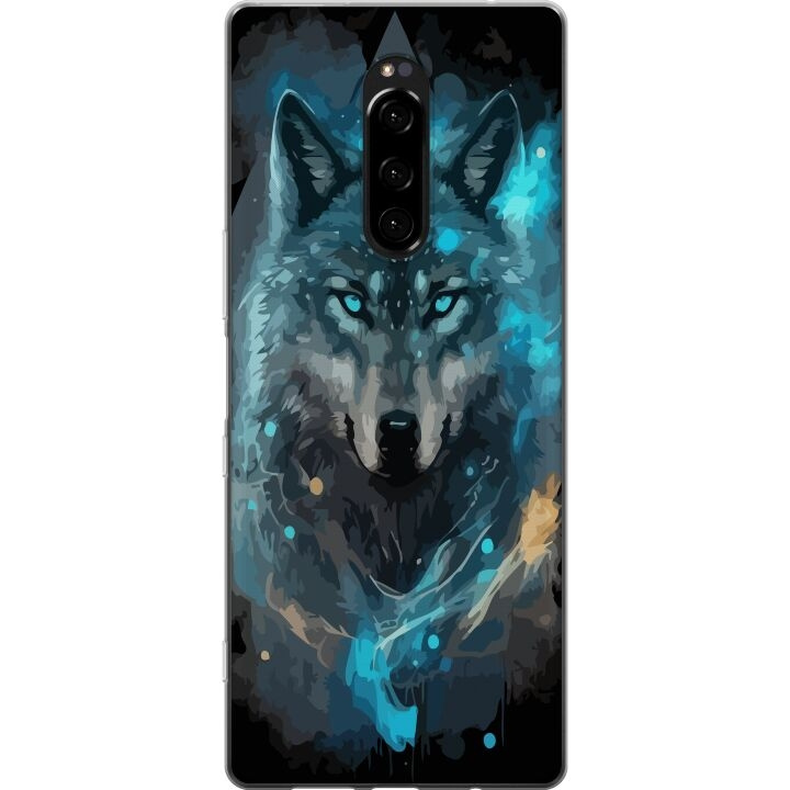 Mobiele hoes voor Sony Xperia 1 met Wolf ontwerp in de groep SMARTPHONE & TABLETS / Mobielbescherming / Sony bij TP E-commerce Nordic AB (A60799)