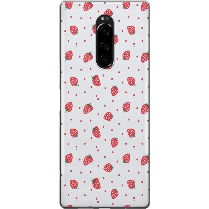 Mobiele hoes voor Sony Xperia 1 met Aardbeien ontwerp in de groep SMARTPHONE & TABLETS / Mobielbescherming / Sony bij TP E-commerce Nordic AB (A60811)