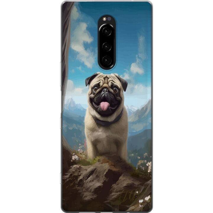 Mobiele hoes voor Sony Xperia 1 met Blije Hond ontwerp in de groep SMARTPHONE & TABLETS / Mobielbescherming / Sony bij TP E-commerce Nordic AB (A60812)