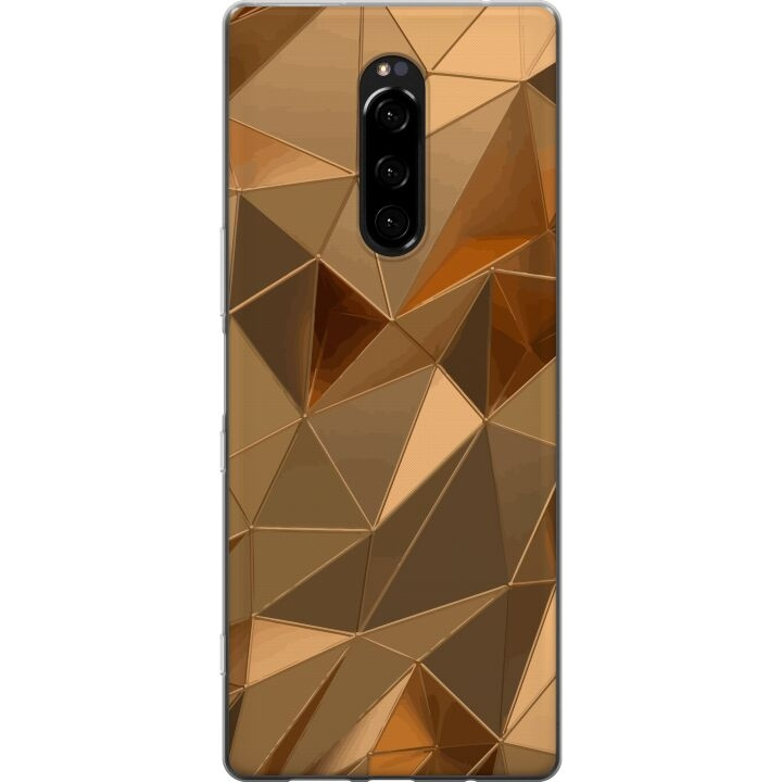 Mobiele hoes voor Sony Xperia 1 met 3D Goud ontwerp in de groep SMARTPHONE & TABLETS / Mobielbescherming / Sony bij TP E-commerce Nordic AB (A60818)