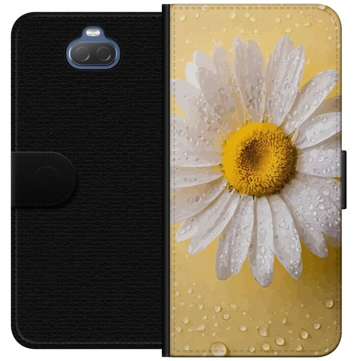 Portemonnee-hoesje voor Sony Xperia 10 met Porseleinbloem ontwerp in de groep SMARTPHONE & TABLETS / Mobielbescherming / Sony bij TP E-commerce Nordic AB (A60821)