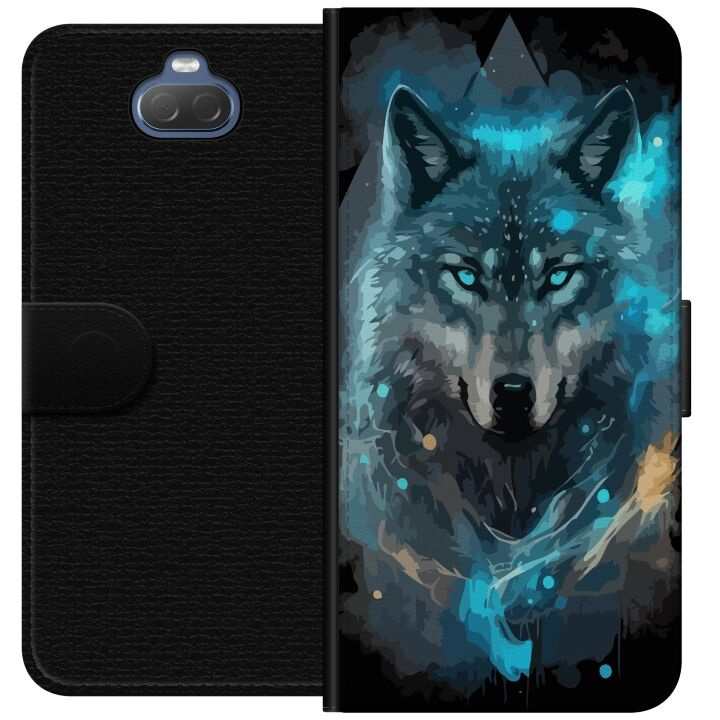 Portemonnee-hoesje voor Sony Xperia 10 met Wolf ontwerp in de groep SMARTPHONE & TABLETS / Mobielbescherming / Sony bij TP E-commerce Nordic AB (A60826)