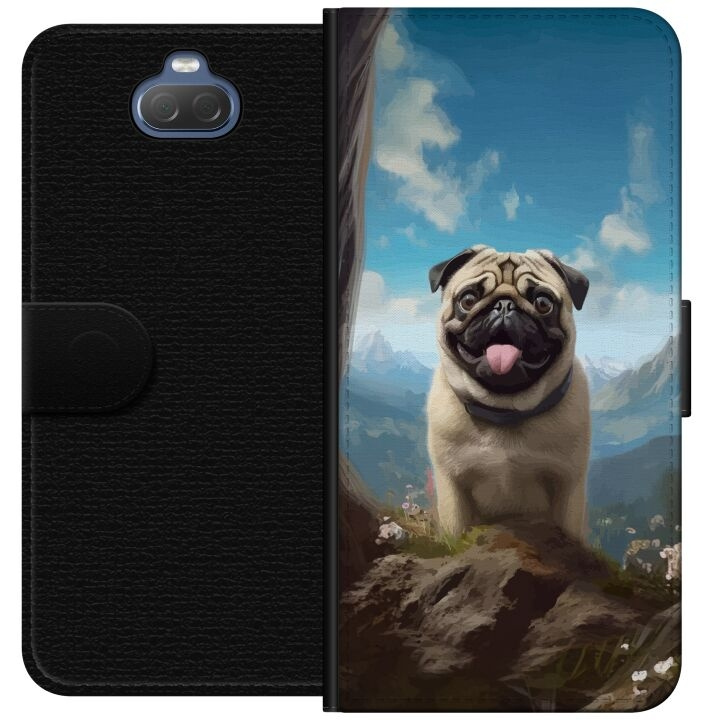 Portemonnee-hoesje voor Sony Xperia 10 met Blije Hond ontwerp in de groep SMARTPHONE & TABLETS / Mobielbescherming / Sony bij TP E-commerce Nordic AB (A60839)