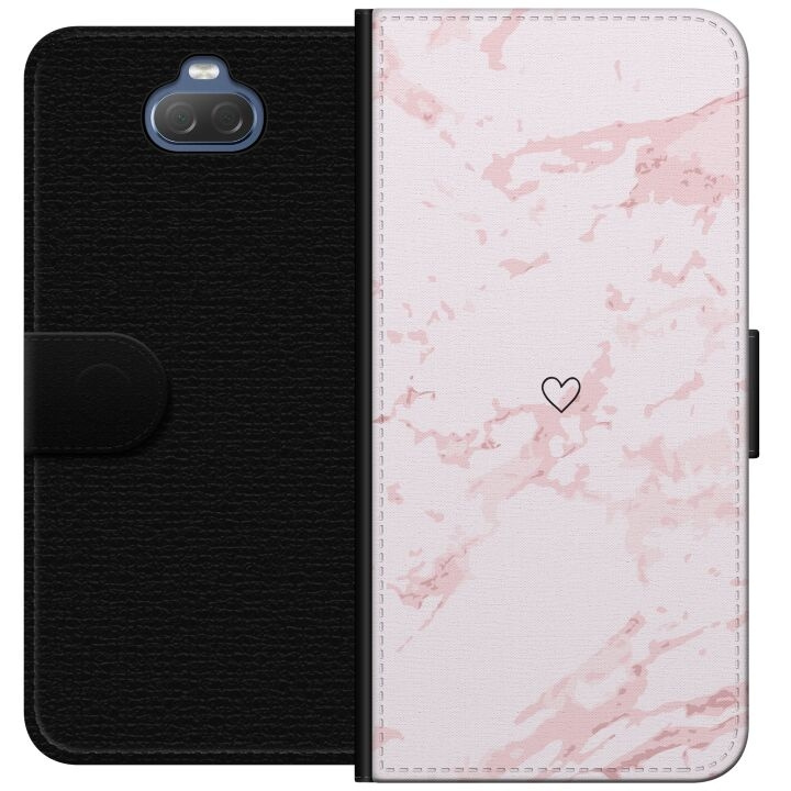 Portemonnee-hoesje voor Sony Xperia 10 met Roze Hart ontwerp in de groep SMARTPHONE & TABLETS / Mobielbescherming / Sony bij TP E-commerce Nordic AB (A60844)