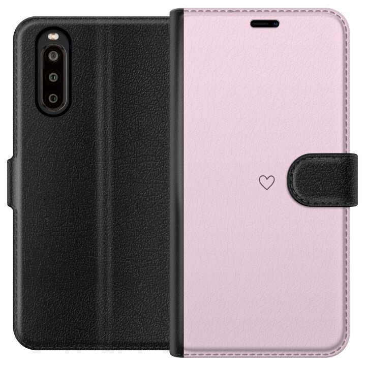 Portemonnee-hoesje voor Sony Xperia 10 II met Hart ontwerp in de groep SMARTPHONE & TABLETS / Mobielbescherming / Sony bij TP E-commerce Nordic AB (A60867)