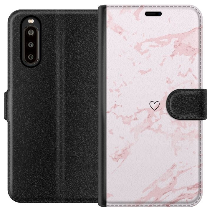 Portemonnee-hoesje voor Sony Xperia 10 II met Roze Hart ontwerp in de groep SMARTPHONE & TABLETS / Mobielbescherming / Sony bij TP E-commerce Nordic AB (A60871)