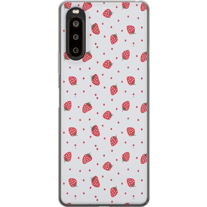 Mobiele hoes voor Sony Xperia 10 II met Aardbeien ontwerp in de groep SMARTPHONE & TABLETS / Mobielbescherming / Sony bij TP E-commerce Nordic AB (A60892)