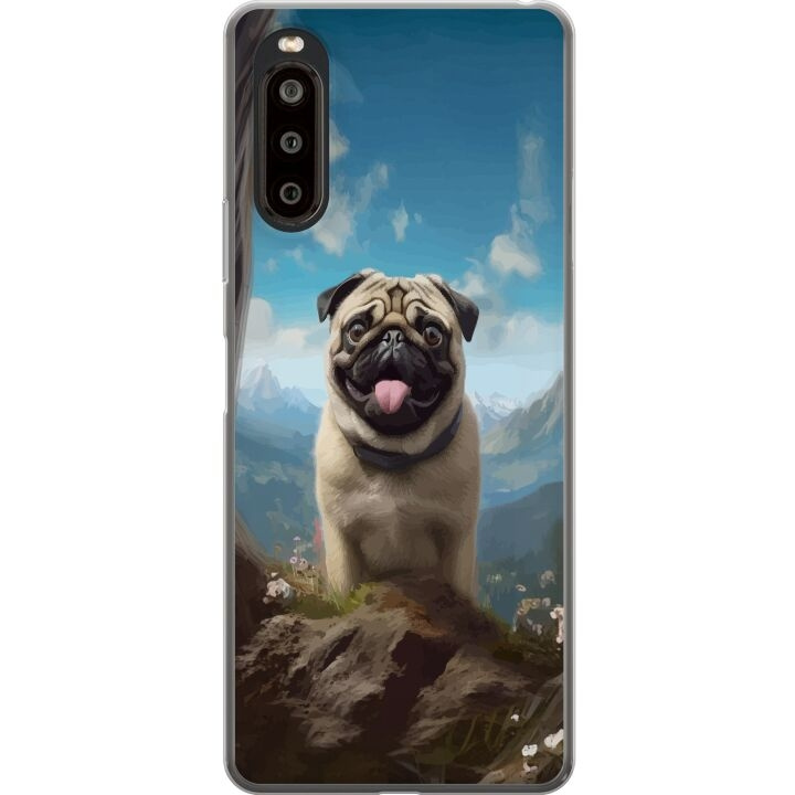 Mobiele hoes voor Sony Xperia 10 II met Blije Hond ontwerp in de groep SMARTPHONE & TABLETS / Mobielbescherming / Sony bij TP E-commerce Nordic AB (A60893)