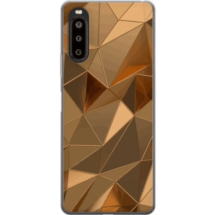 Mobiele hoes voor Sony Xperia 10 II met 3D Goud ontwerp in de groep SMARTPHONE & TABLETS / Mobielbescherming / Sony bij TP E-commerce Nordic AB (A60899)