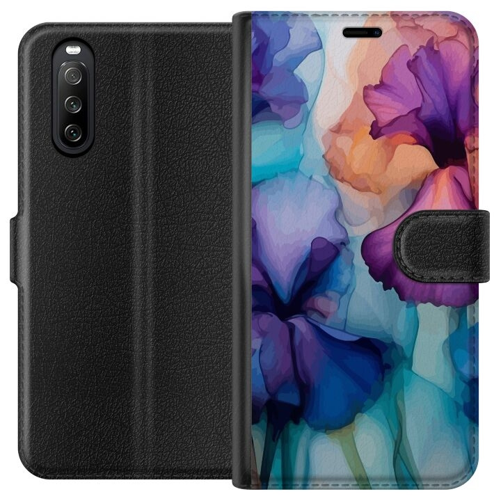 Portemonnee-hoesje voor Sony Xperia 10 III met Magische bloemen ontwerp in de groep SMARTPHONE & TABLETS / Mobielbescherming / Sony bij TP E-commerce Nordic AB (A60905)