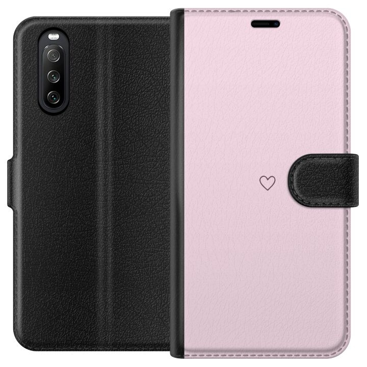 Portemonnee-hoesje voor Sony Xperia 10 III met Hart ontwerp in de groep SMARTPHONE & TABLETS / Mobielbescherming / Sony bij TP E-commerce Nordic AB (A60921)