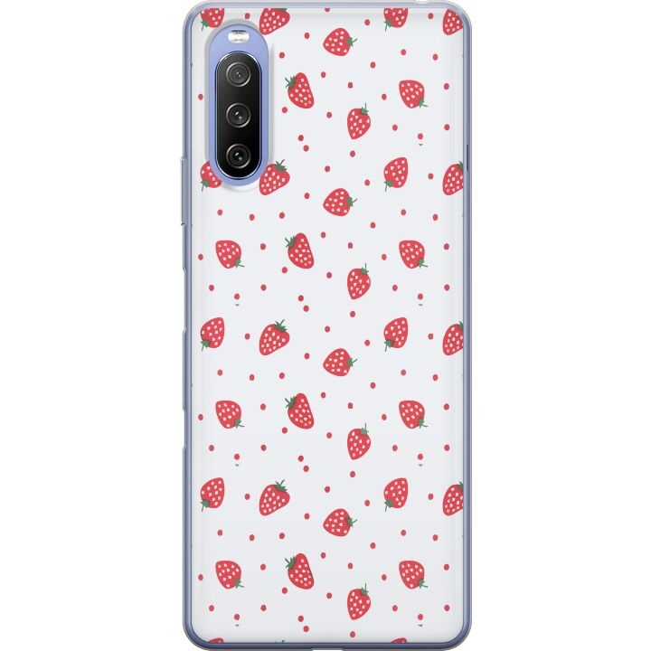 Mobiele hoes voor Sony Xperia 10 III met Aardbeien ontwerp in de groep SMARTPHONE & TABLETS / Mobielbescherming / Sony bij TP E-commerce Nordic AB (A60946)