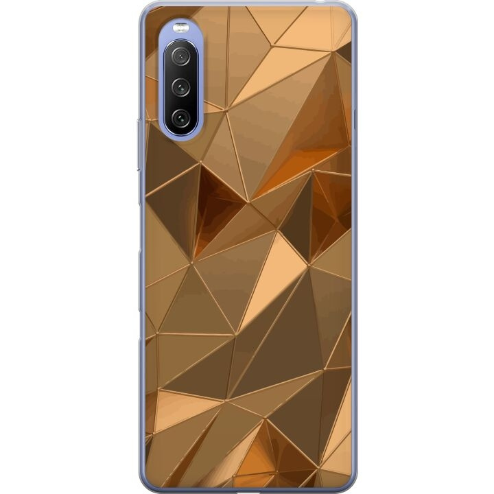 Mobiele hoes voor Sony Xperia 10 III met 3D Goud ontwerp in de groep SMARTPHONE & TABLETS / Mobielbescherming / Sony bij TP E-commerce Nordic AB (A60953)