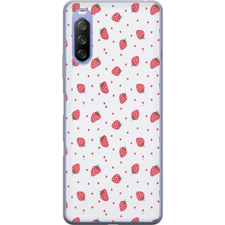 Mobiele hoes voor Sony Xperia 10 III Lite met Aardbeien ontwerp in de groep SMARTPHONE & TABLETS / Mobielbescherming / Sony bij TP E-commerce Nordic AB (A60973)