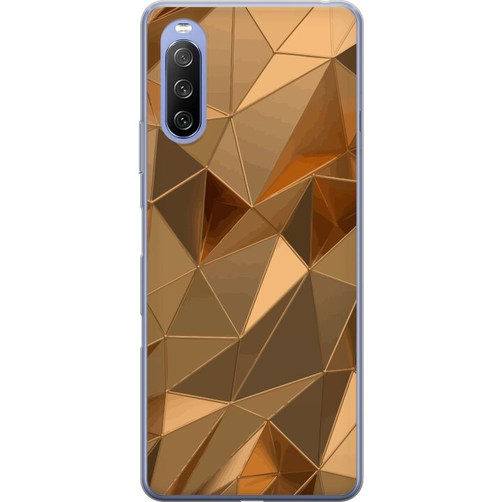 Mobiele hoes voor Sony Xperia 10 III Lite met 3D Goud ontwerp in de groep SMARTPHONE & TABLETS / Mobielbescherming / Sony bij TP E-commerce Nordic AB (A60980)