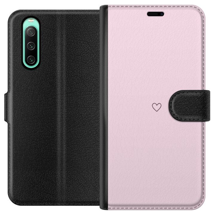 Portemonnee-hoesje voor Sony Xperia 10 IV met Hart ontwerp in de groep SMARTPHONE & TABLETS / Mobielbescherming / Sony bij TP E-commerce Nordic AB (A61002)