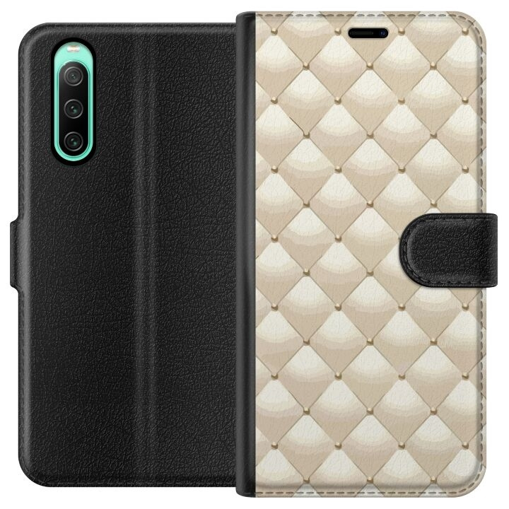 Portemonnee-hoesje voor Sony Xperia 10 IV met Goudglans ontwerp in de groep SMARTPHONE & TABLETS / Mobielbescherming / Sony bij TP E-commerce Nordic AB (A61009)