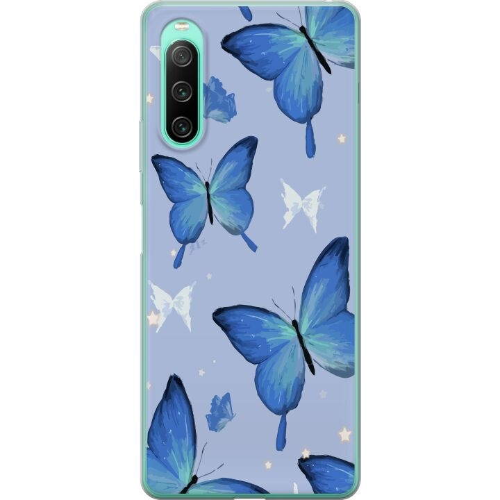 Mobiele hoes voor Sony Xperia 10 IV met Blauwe vlinders ontwerp in de groep SMARTPHONE & TABLETS / Mobielbescherming / Sony bij TP E-commerce Nordic AB (A61026)