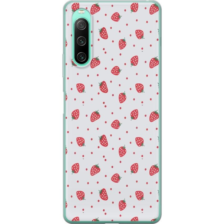 Mobiele hoes voor Sony Xperia 10 IV met Aardbeien ontwerp in de groep SMARTPHONE & TABLETS / Mobielbescherming / Sony bij TP E-commerce Nordic AB (A61027)