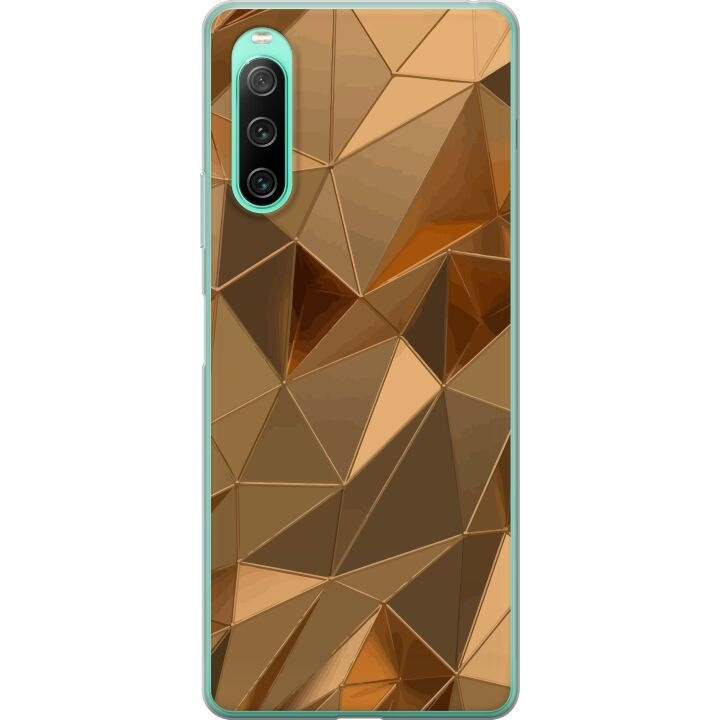 Mobiele hoes voor Sony Xperia 10 IV met 3D Goud ontwerp in de groep SMARTPHONE & TABLETS / Mobielbescherming / Sony bij TP E-commerce Nordic AB (A61034)