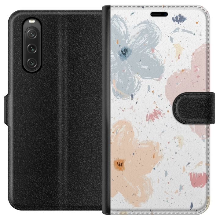 Portemonnee-hoesje voor Sony Xperia 10 V met Bloemen ontwerp in de groep SMARTPHONE & TABLETS / Mobielbescherming / Sony bij TP E-commerce Nordic AB (A61049)