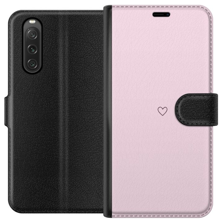 Portemonnee-hoesje voor Sony Xperia 10 V met Hart ontwerp in de groep SMARTPHONE & TABLETS / Mobielbescherming / Sony bij TP E-commerce Nordic AB (A61056)