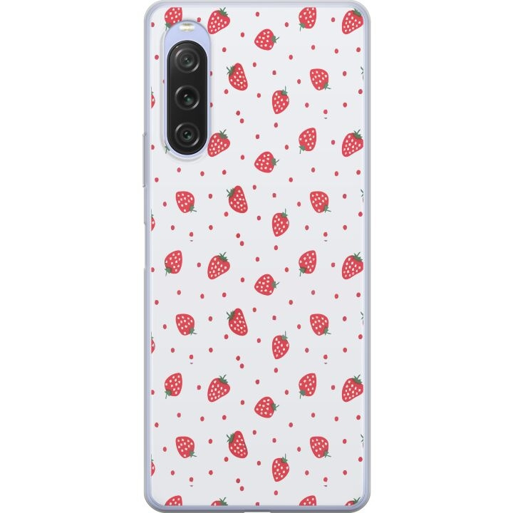 Mobiele hoes voor Sony Xperia 10 V met Aardbeien ontwerp in de groep SMARTPHONE & TABLETS / Mobielbescherming / Sony bij TP E-commerce Nordic AB (A61081)