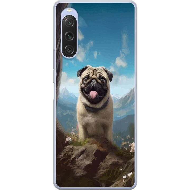 Mobiele hoes voor Sony Xperia 10 V met Blije Hond ontwerp in de groep SMARTPHONE & TABLETS / Mobielbescherming / Sony bij TP E-commerce Nordic AB (A61082)