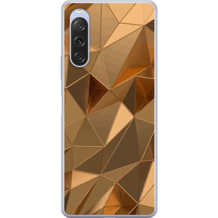 Mobiele hoes voor Sony Xperia 10 V met 3D Goud ontwerp in de groep SMARTPHONE & TABLETS / Mobielbescherming / Sony bij TP E-commerce Nordic AB (A61088)