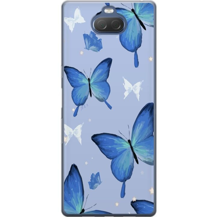 Mobiele hoes voor Sony Xperia 10 Plus met Blauwe vlinders ontwerp in de groep SMARTPHONE & TABLETS / Mobielbescherming / Sony bij TP E-commerce Nordic AB (A61134)