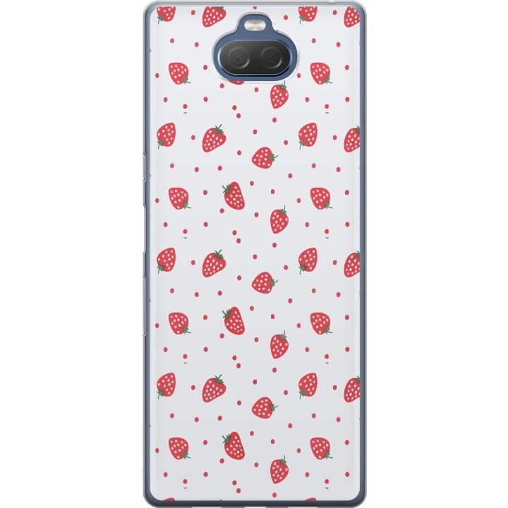 Mobiele hoes voor Sony Xperia 10 Plus met Aardbeien ontwerp in de groep SMARTPHONE & TABLETS / Mobielbescherming / Sony bij TP E-commerce Nordic AB (A61135)