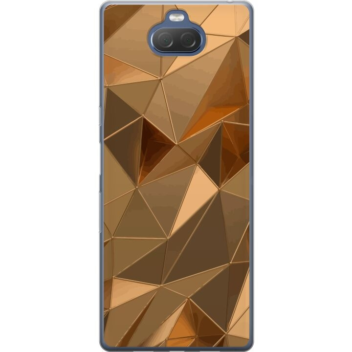 Mobiele hoes voor Sony Xperia 10 Plus met 3D Goud ontwerp in de groep SMARTPHONE & TABLETS / Mobielbescherming / Sony bij TP E-commerce Nordic AB (A61142)