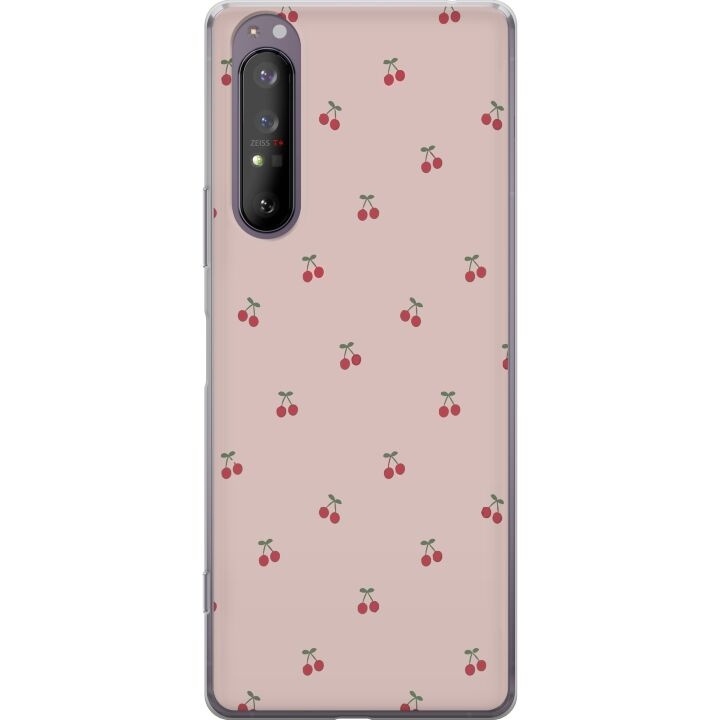 Mobiele hoes voor Sony Xperia 1 II met Kersen ontwerp in de groep SMARTPHONE & TABLETS / Mobielbescherming / Sony bij TP E-commerce Nordic AB (A61152)