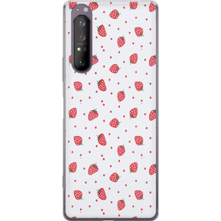 Mobiele hoes voor Sony Xperia 1 II met Aardbeien ontwerp in de groep SMARTPHONE & TABLETS / Mobielbescherming / Sony bij TP E-commerce Nordic AB (A61162)