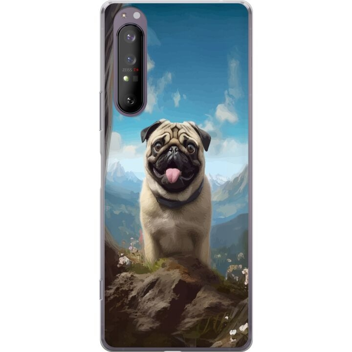 Mobiele hoes voor Sony Xperia 1 II met Blije Hond ontwerp in de groep SMARTPHONE & TABLETS / Mobielbescherming / Sony bij TP E-commerce Nordic AB (A61163)